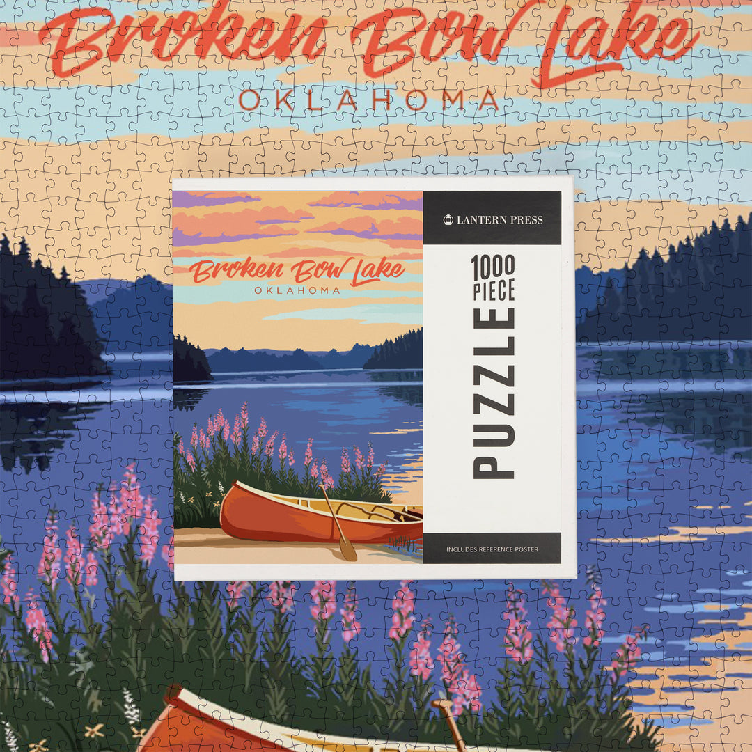 Broken Bow Lake, Oklahoma, Canoe and Lake, Jigsaw Puzzle