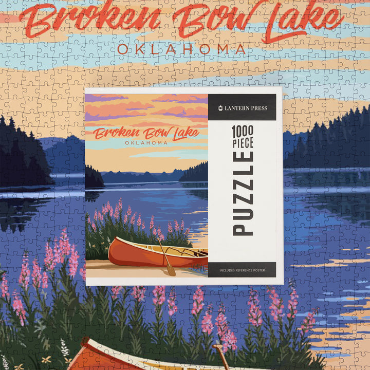 Broken Bow Lake, Oklahoma, Canoe and Lake, Jigsaw Puzzle