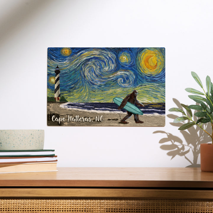 Cape Hatteras, North Carolina, Starry Night, Wood Sign and Postcards