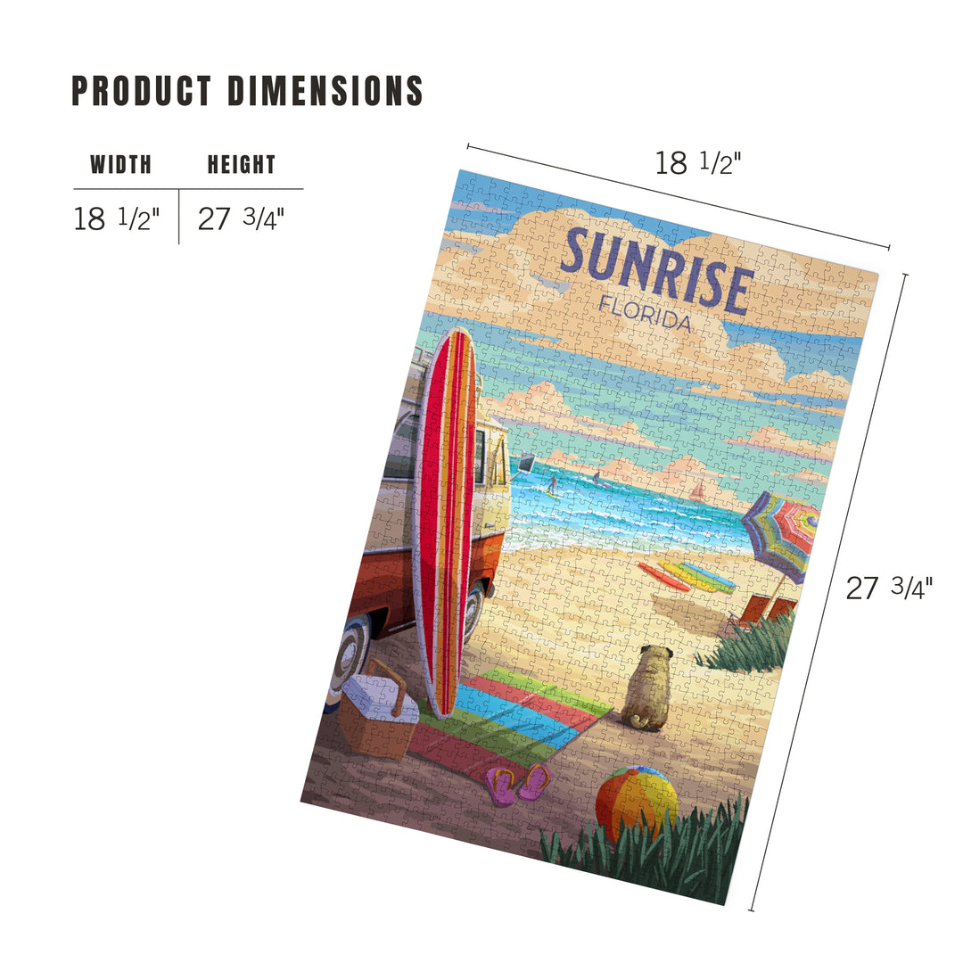 Sunrise, Florida, Beach Activities, Painterly, Jigsaw Puzzle