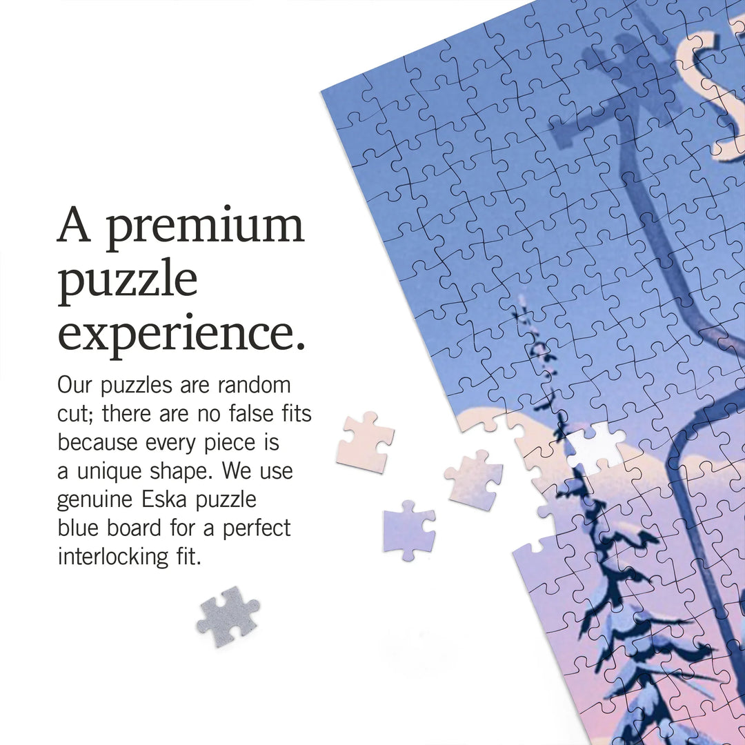 Stowe, Vermont, Chill on the Uphill, Ski Lift, 1000 Piece Jigsaw Puzzle