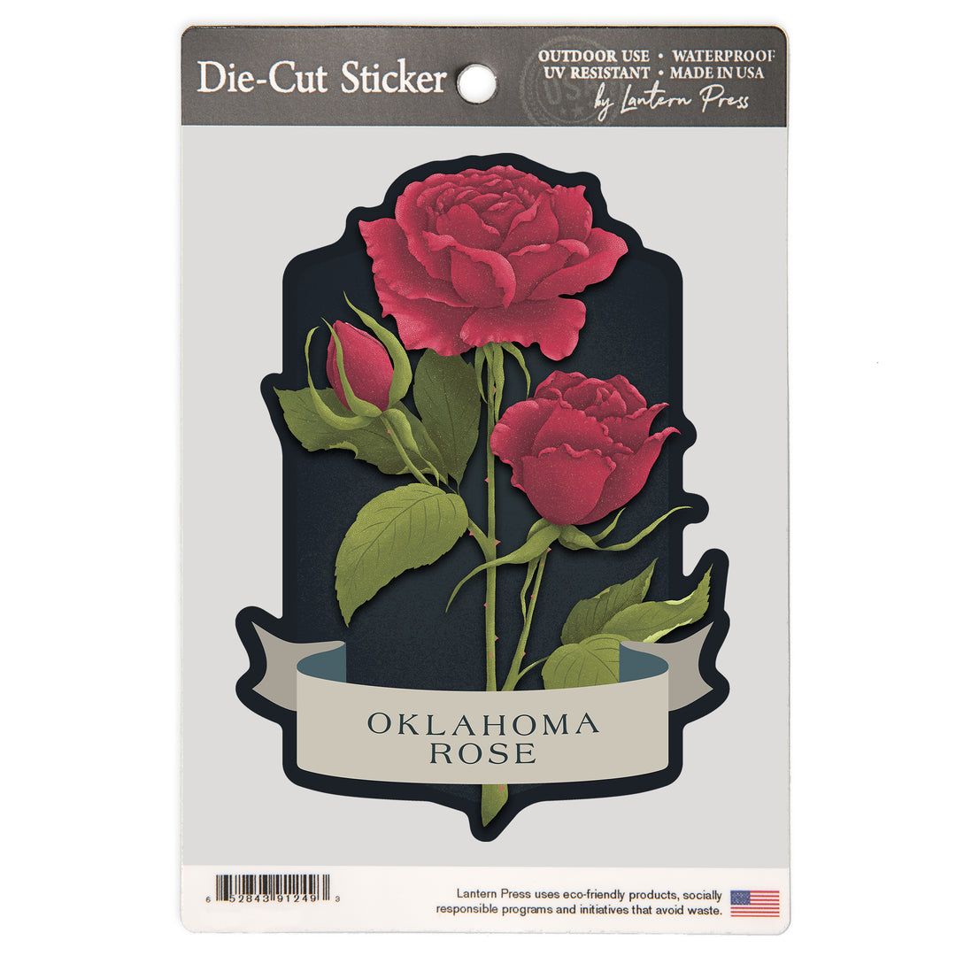 Vintage Flora Noir, Oklahoma Rose, Vinyl Sticker