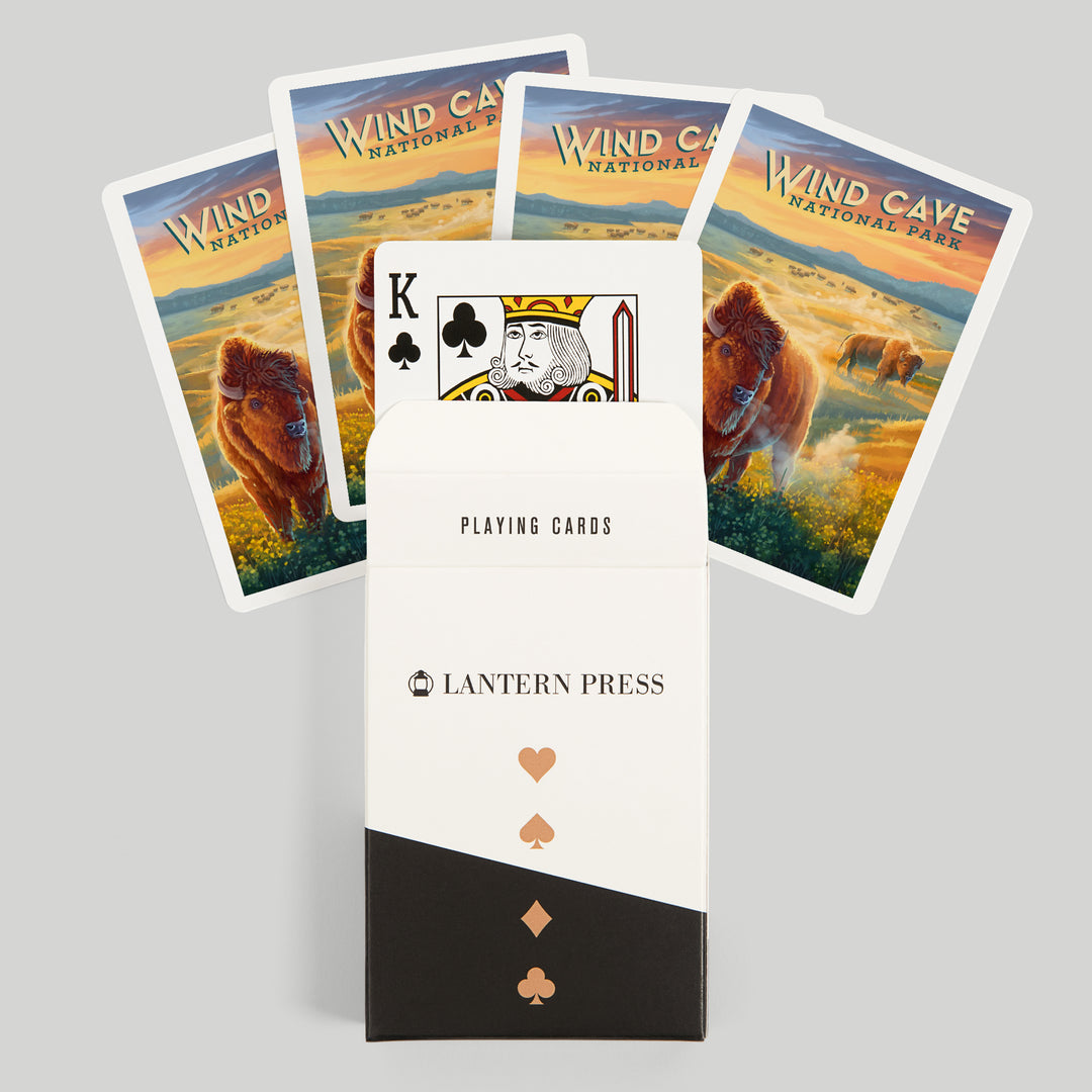 Playing Cards, Wind Cave National Park, South Dakota, Oil Painting, 52 Card Deck with Jokers in Box, Unique Art