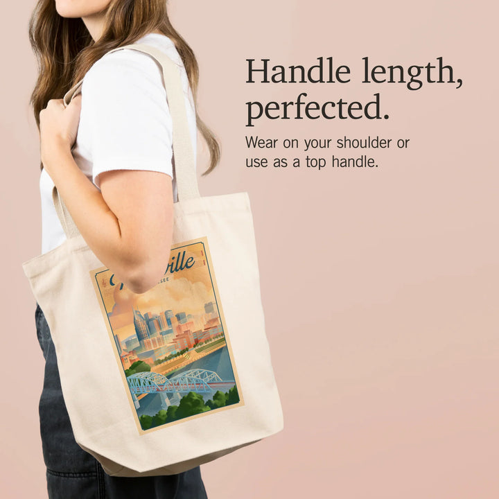 Nashville, Tennessee, Lithograph City Series, Tote Bag