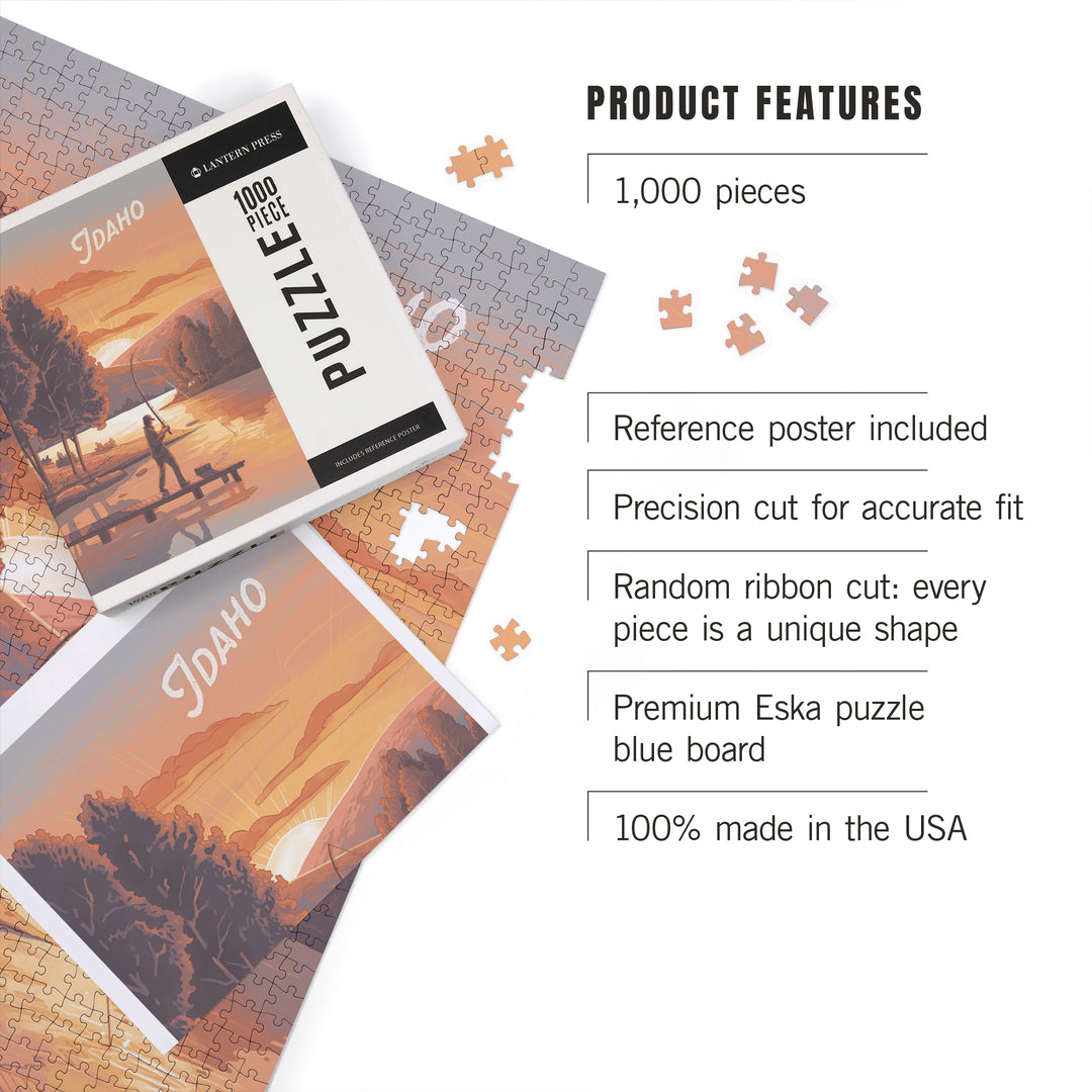 Idaho, This is Living, Fishing with Hills, 1000 Piece Jigsaw Puzzle