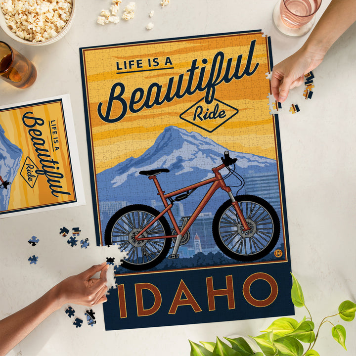 Idaho, Life is a Beautiful Ride, Bike and Mountain, Jigsaw Puzzle