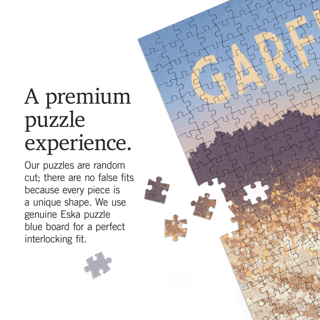 Garfield Bay, Idaho, Get Outside Series, Lithograph, Lean Into Adventure, Water Skiing, 1000 Piece Jigsaw Puzzle