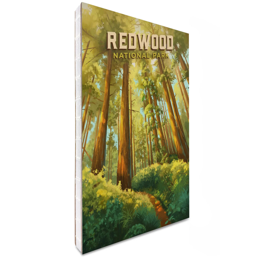 Lined 6x9 Journal, Redwood National and State Parks, California, Oil Painting, Lay Flat, 193 Pages, FSC paper