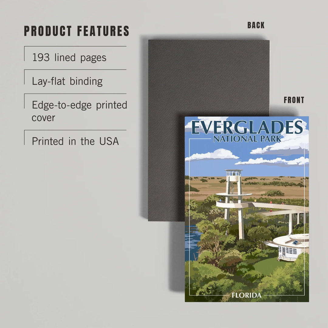 Lined 6x9 Journal, Everglades National Park, Florida, Shark Valley Tower, Lay Flat, 193 Pages, FSC paper