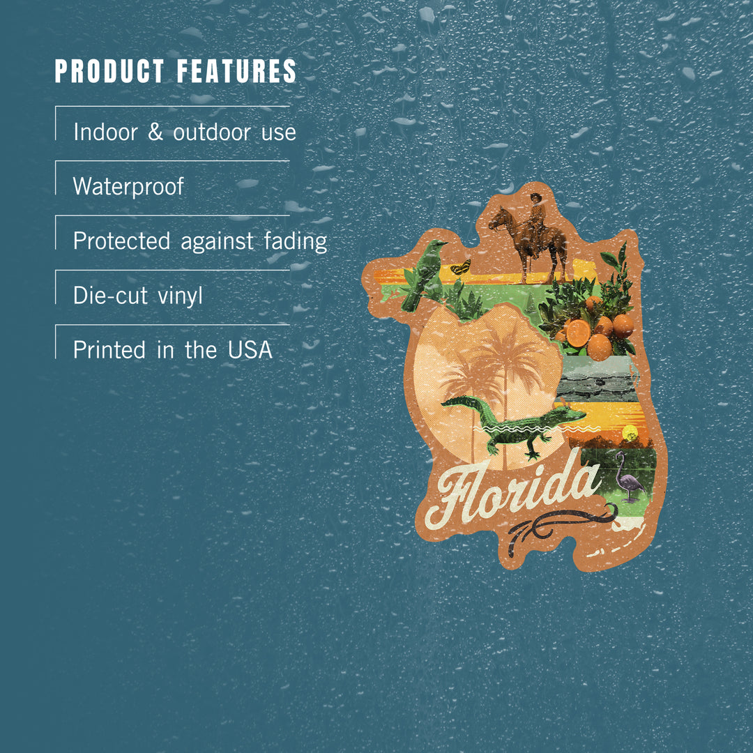 Florida, State Photomontage, State Series, Contour, Vinyl Sticker