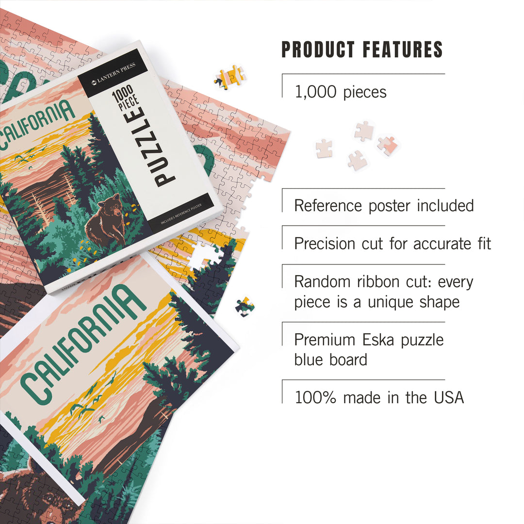 California, Explorer Series, Bear, 1000 Piece Jigsaw Puzzle