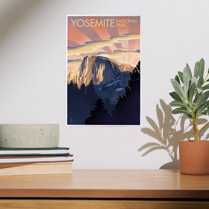 Yosemite National Park, California, Half Dome, Lithograph, Art & Giclee Prints