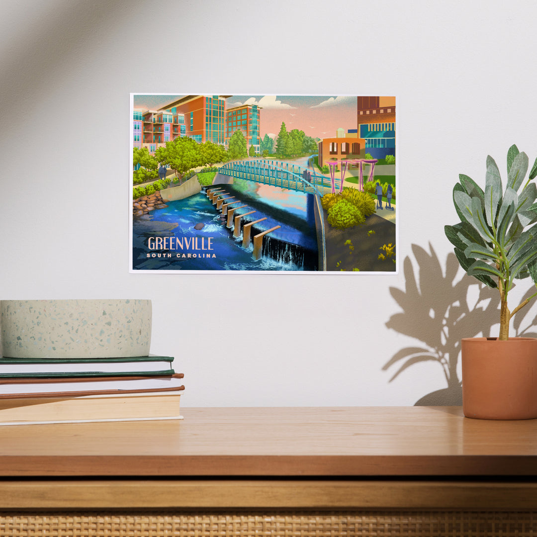 Greenville, South Carolina, Lithograph, Art & Giclee Prints