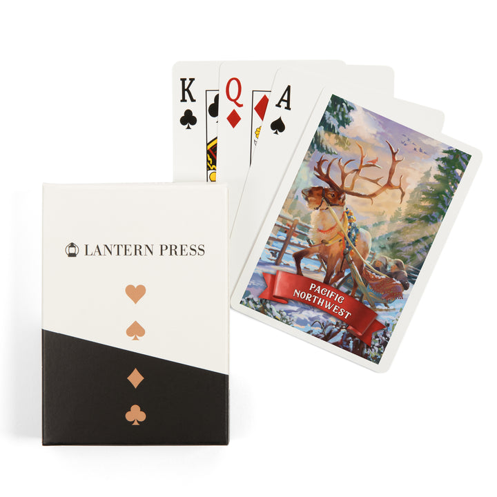 Playing Cards, Pacific Northwest, Sleigh Ride, 52 Card Deck with Jokers in Box, Unique Art