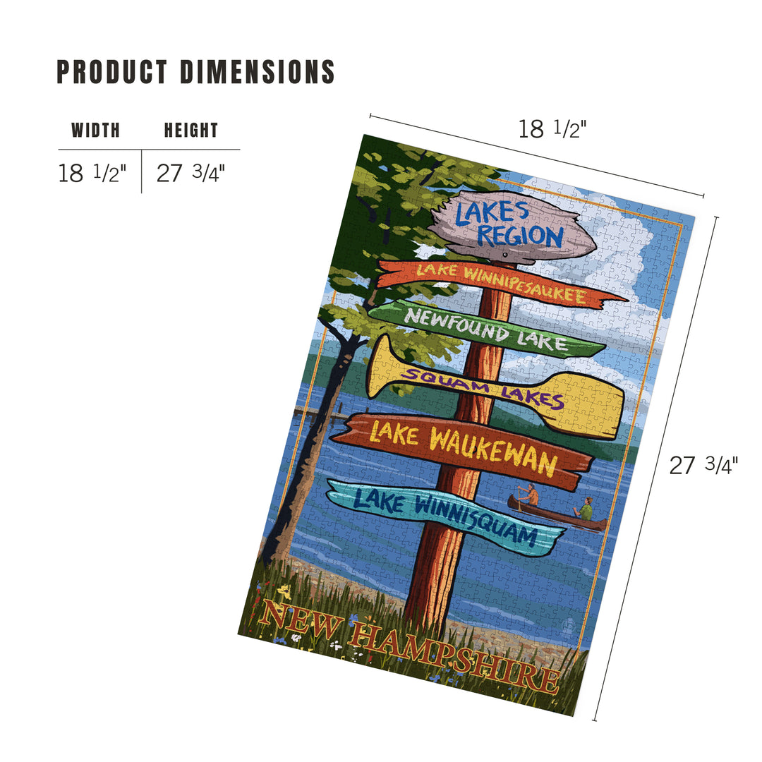 Lakes Region, New Hampshire, Destinations Sign, Jigsaw Puzzle