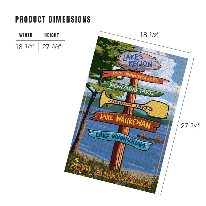 Lakes Region, New Hampshire, Destinations Sign, Jigsaw Puzzle