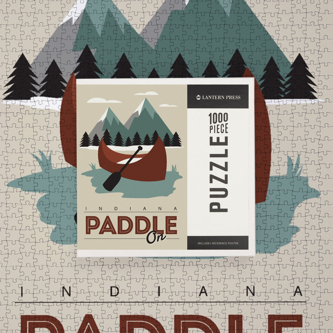 Indiana, Paddle On, Canoe, Jigsaw Puzzle
