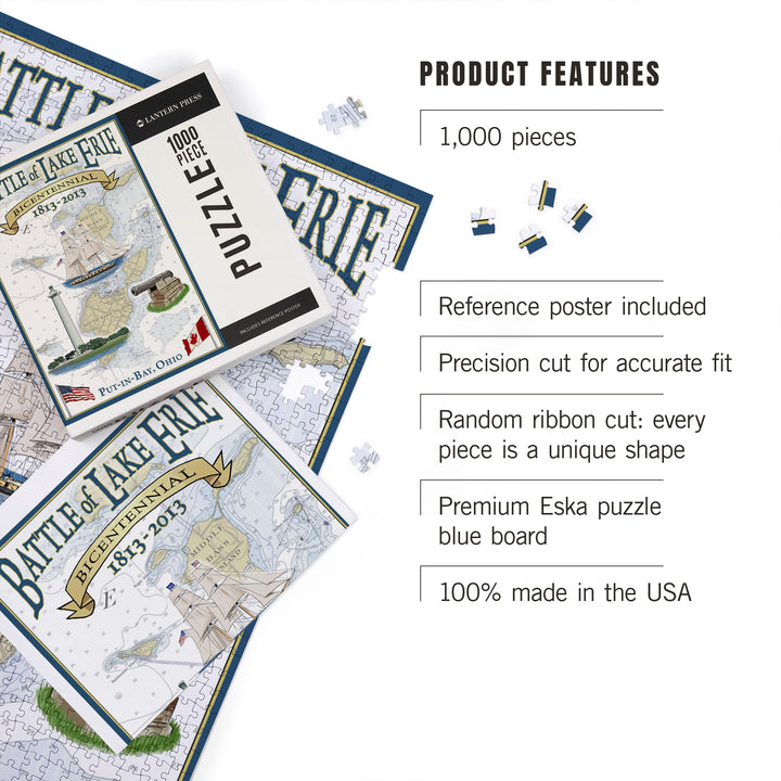 Put-In-Bay, Ohio, Battle of Lake Erie Nautical Chart, 1000 Piece Jigsaw Puzzle