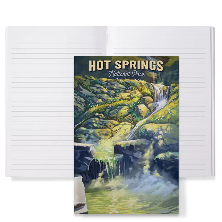 Lined 6x9 Journal, Hot Springs National Park, Arkansas, Oil Painting, Lay Flat, 193 Pages, FSC paper