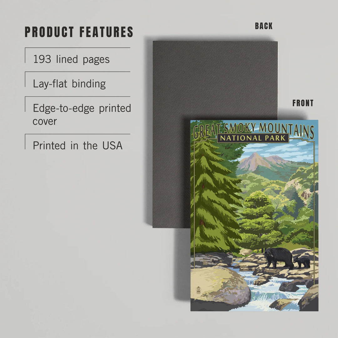 Lined 6x9 Journal, Great Smoky Mountains National Park, Tennessee, Leconte Creek and Bear Family Press, Lay Flat, 193 Pages, FSC paper