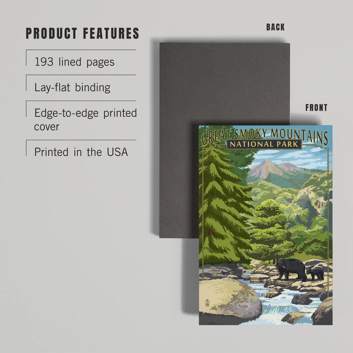 Lined 6x9 Journal, Great Smoky Mountains National Park, Tennessee, Leconte Creek and Bear Family Press, Lay Flat, 193 Pages, FSC paper