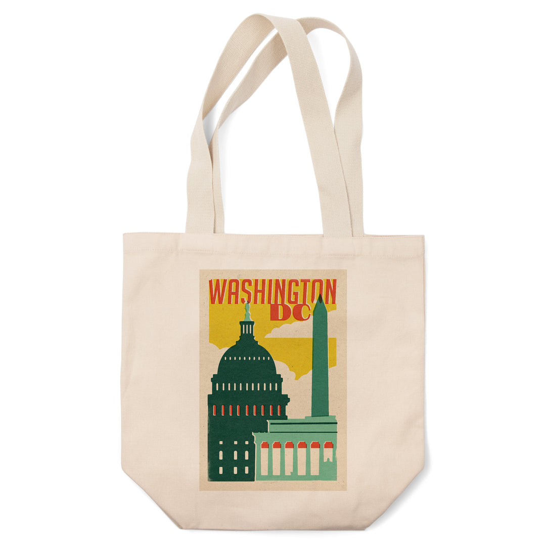 Washington, DC, Woodblock City Series, Architectural Landmarks, Tote Bag