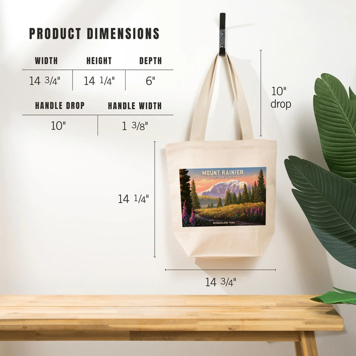 Mount Rainier, Washington,, Mt Rainier National Park, Wonderland Trail, Tote Bag