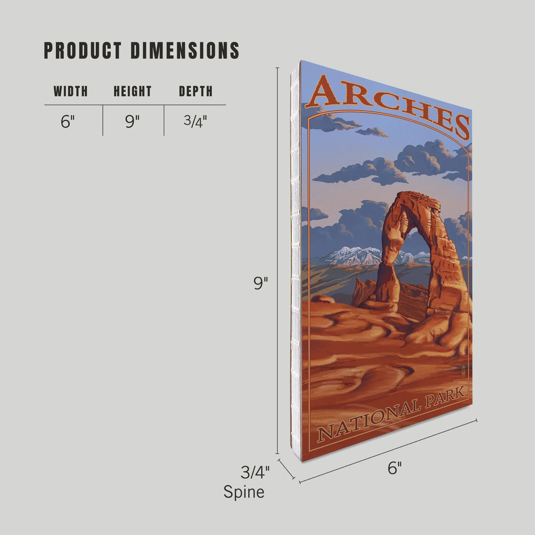 Lined 6x9 Journal, Arches National Park, Utah, Delicate Arch, Painterly Series, Lay Flat, 193 Pages, FSC paper