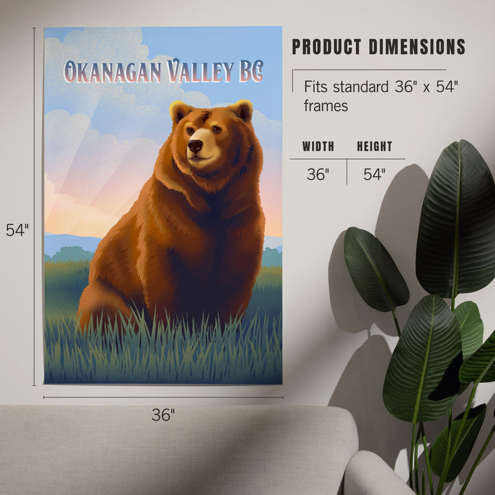 Okanagan Valley, British Columbia, Lithograph Wildlife Series, Grizzly Bear, Art & Giclee Prints