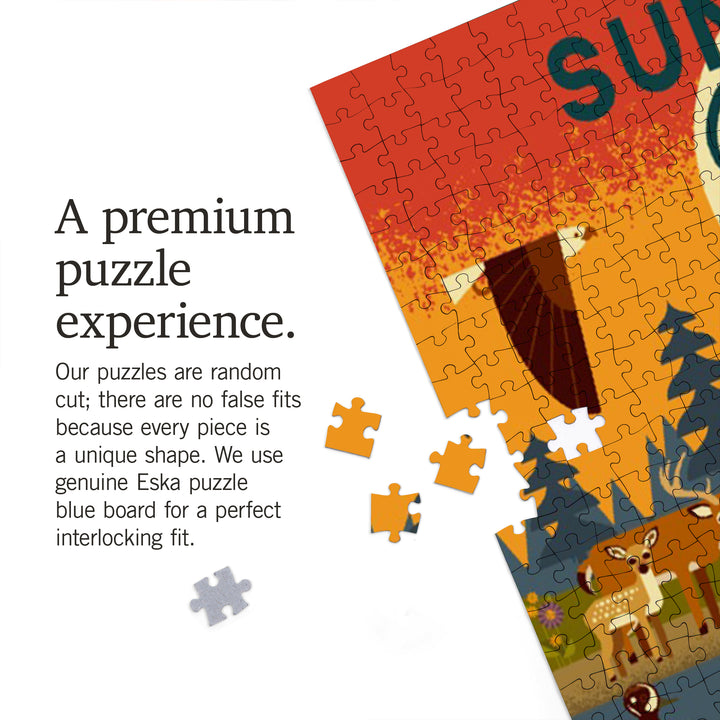 Sunriver, Oregon, Geometric, Lake and River, Jigsaw Puzzle