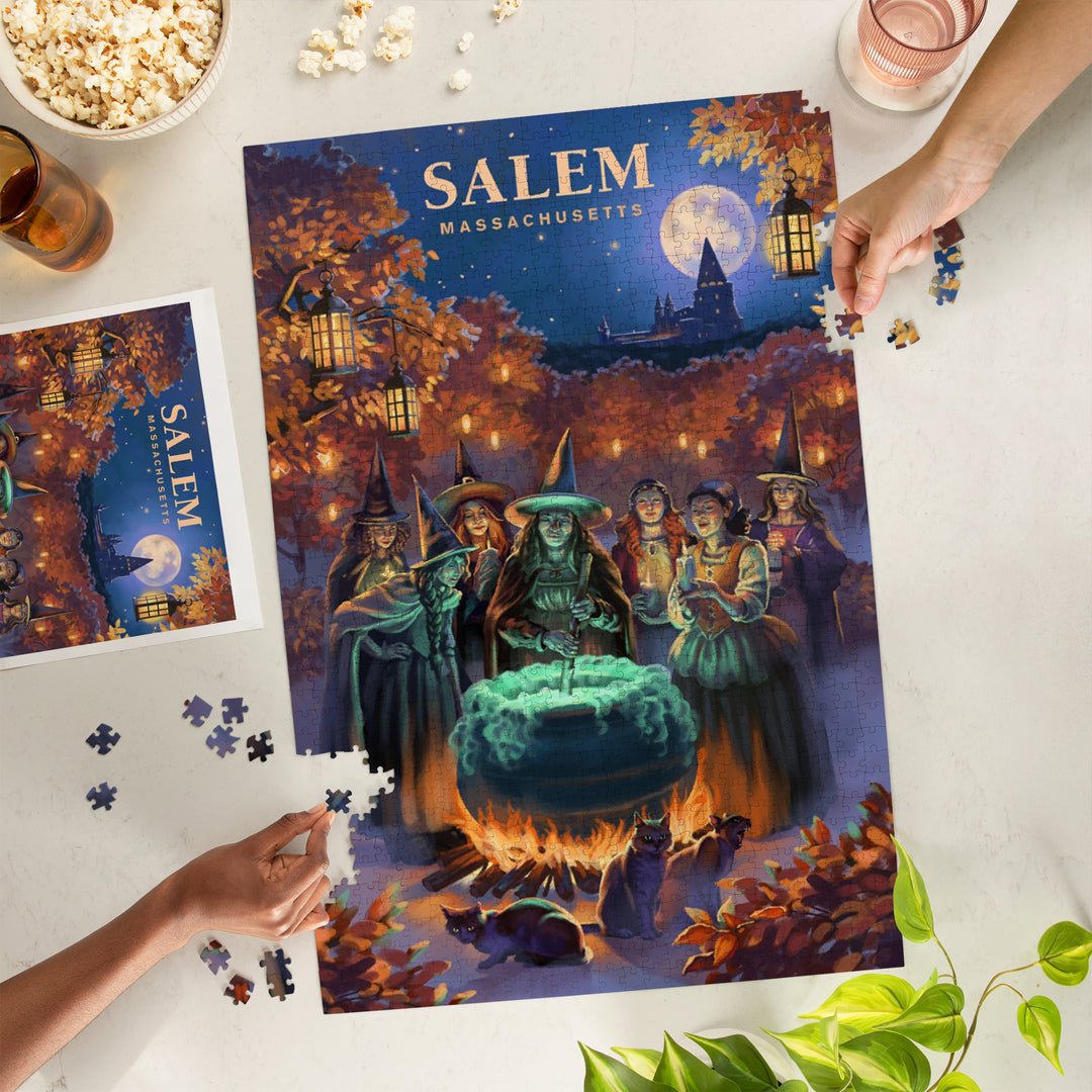 Salem, Massachusetts, Oil Painting, Witch's Gathering, 1000 Piece Jigsaw Puzzle