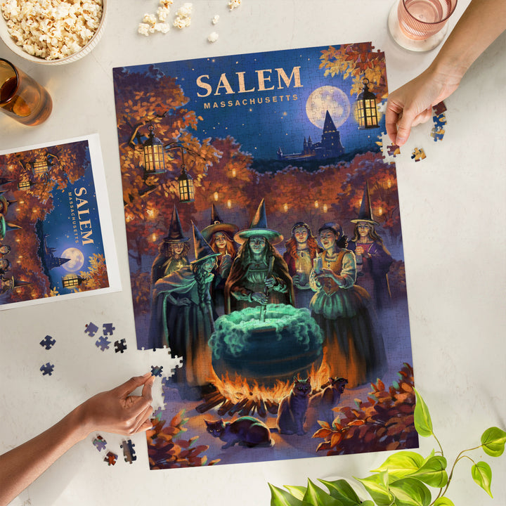 Salem, Massachusetts, Oil Painting, Witch's Gathering, 1000 Piece Jigsaw Puzzle