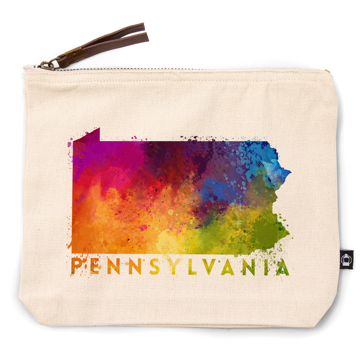 Pennsylvania, State Abstract Watercolor, Contour, Lantern Press Artwork, Accessory Go Bag