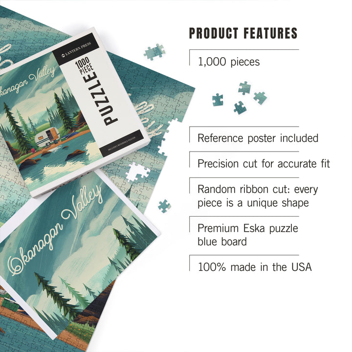 Okanagan Valley, Canada, Outdoor Activity, At Home Anywhere, Camper in Evergreens, 1000 Piece Jigsaw Puzzle