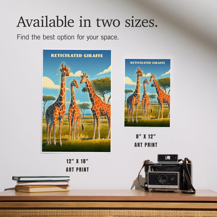 Lithograph Wildlife, Reticulated Giraffe, Art & Giclee Prints