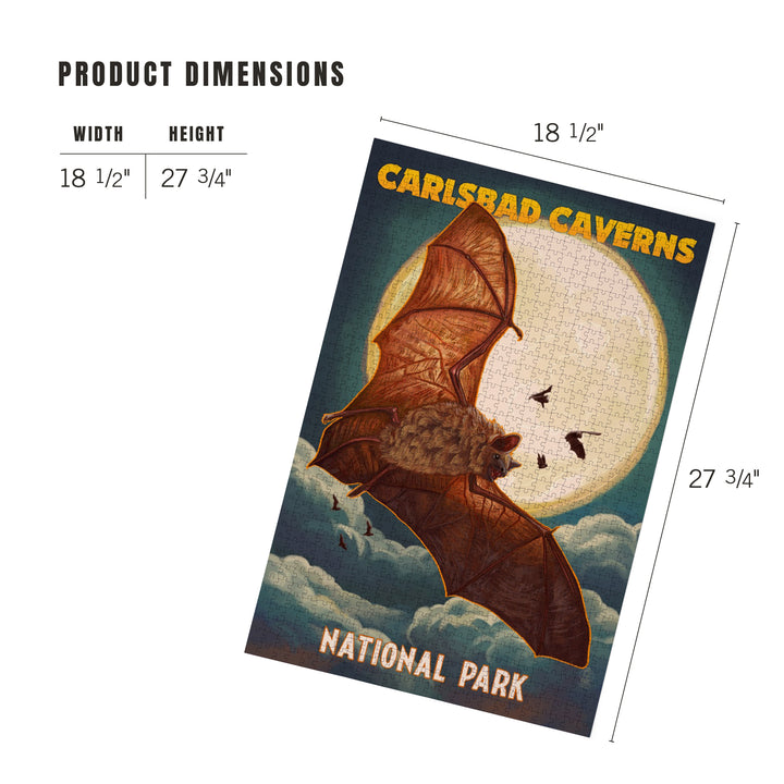 Carlsbad Caverns National Park, Bats and Full Moon, 1000 Piece Jigsaw Puzzle