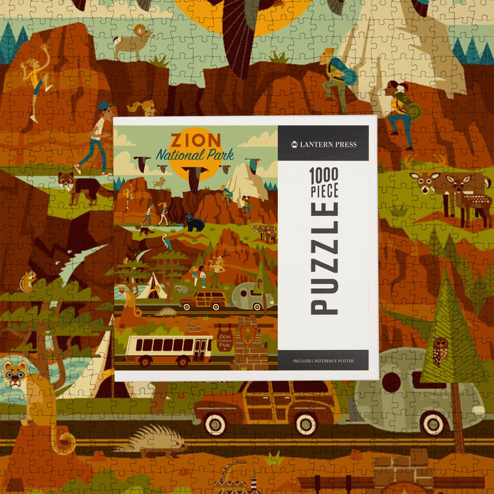 Zion National Park, Geometric National Park Series, Jigsaw Puzzle