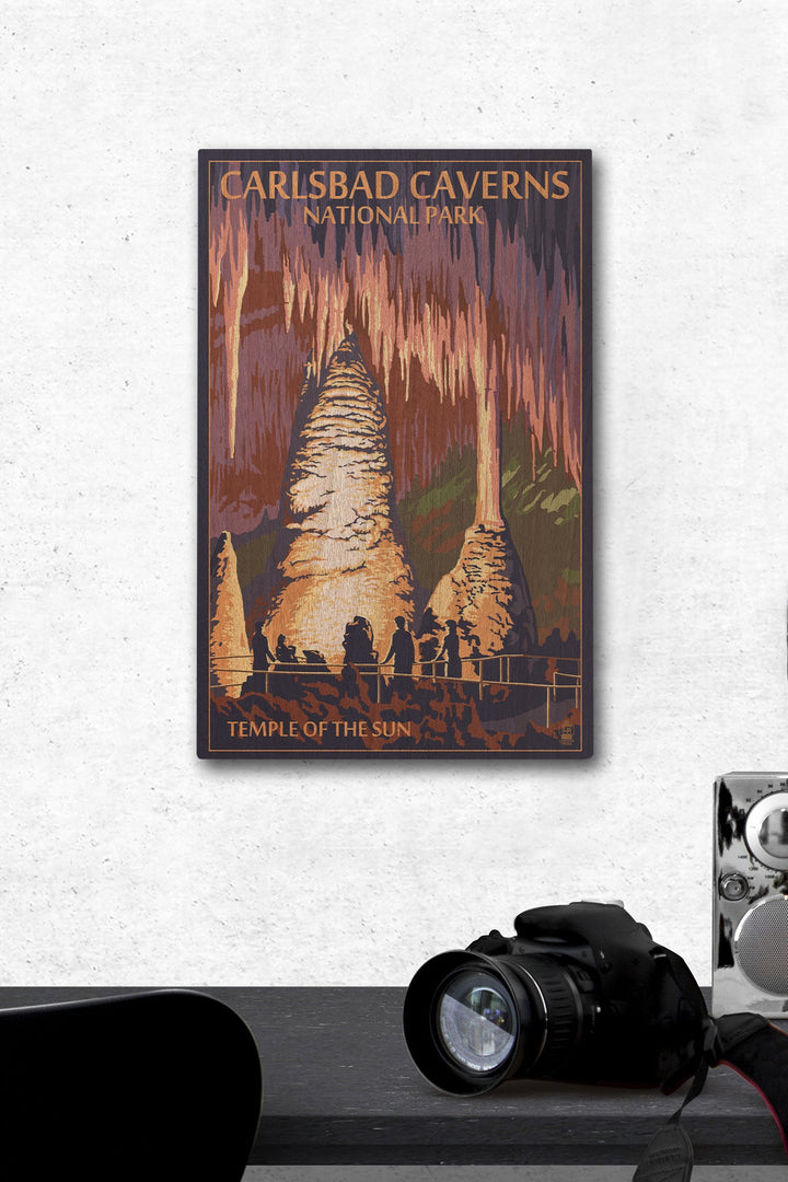 Carlsbad Caverns National Park, New Mexico, Temple of the Sun, Painterly Series, Wood Signs and Postcards - Lantern Press