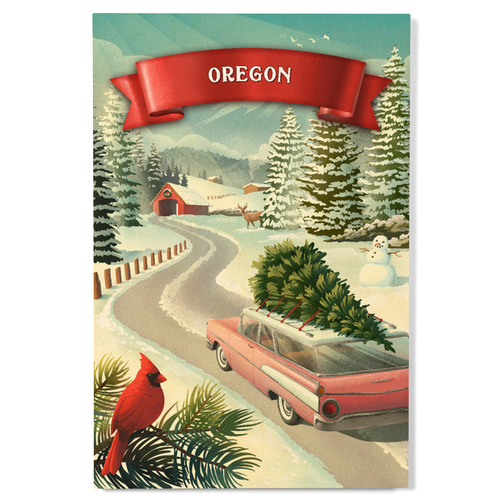 Oregon, Christmas Holiday Tradition, Wood Signs and Postcards