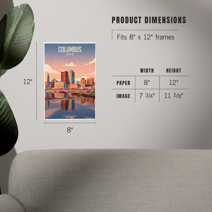 Columbus, Ohio, Lithograph City Series, Art & Giclee Prints