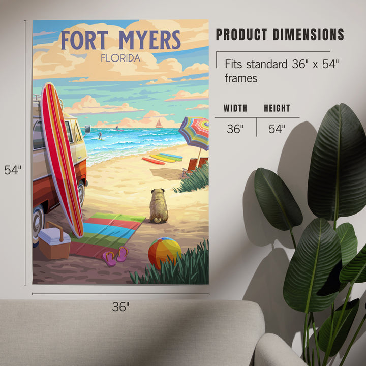 Fort Myers, Florida, Beach Activities, Painterly, Art & Giclee Prints