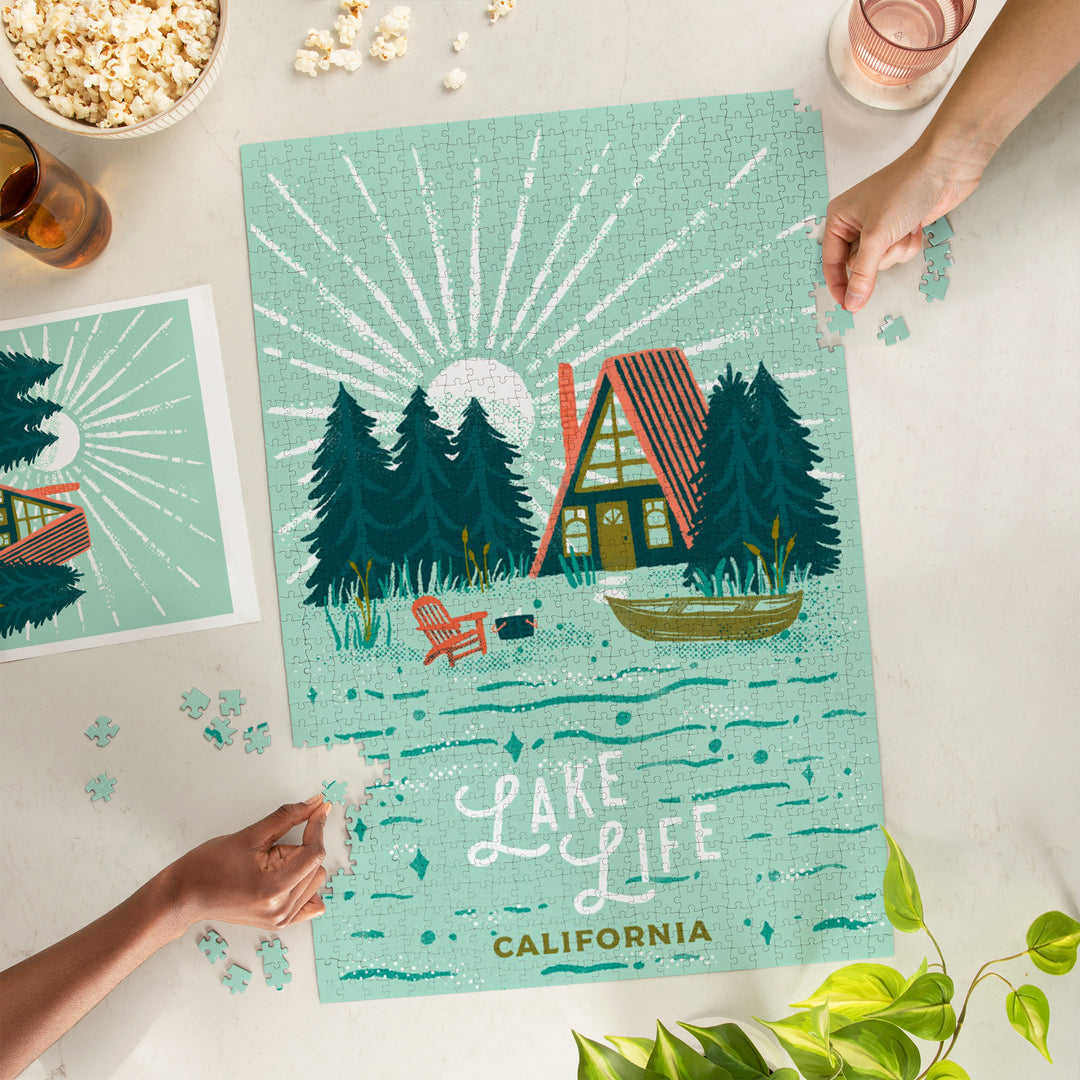 California, Lake Life Series, Lake Life, Jigsaw Puzzle - Lantern Press