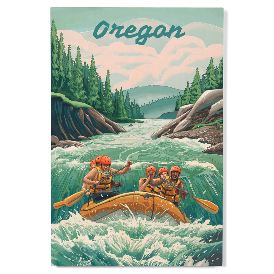 Oregon, Seek Adventure, River Rafting wood signs and postcards