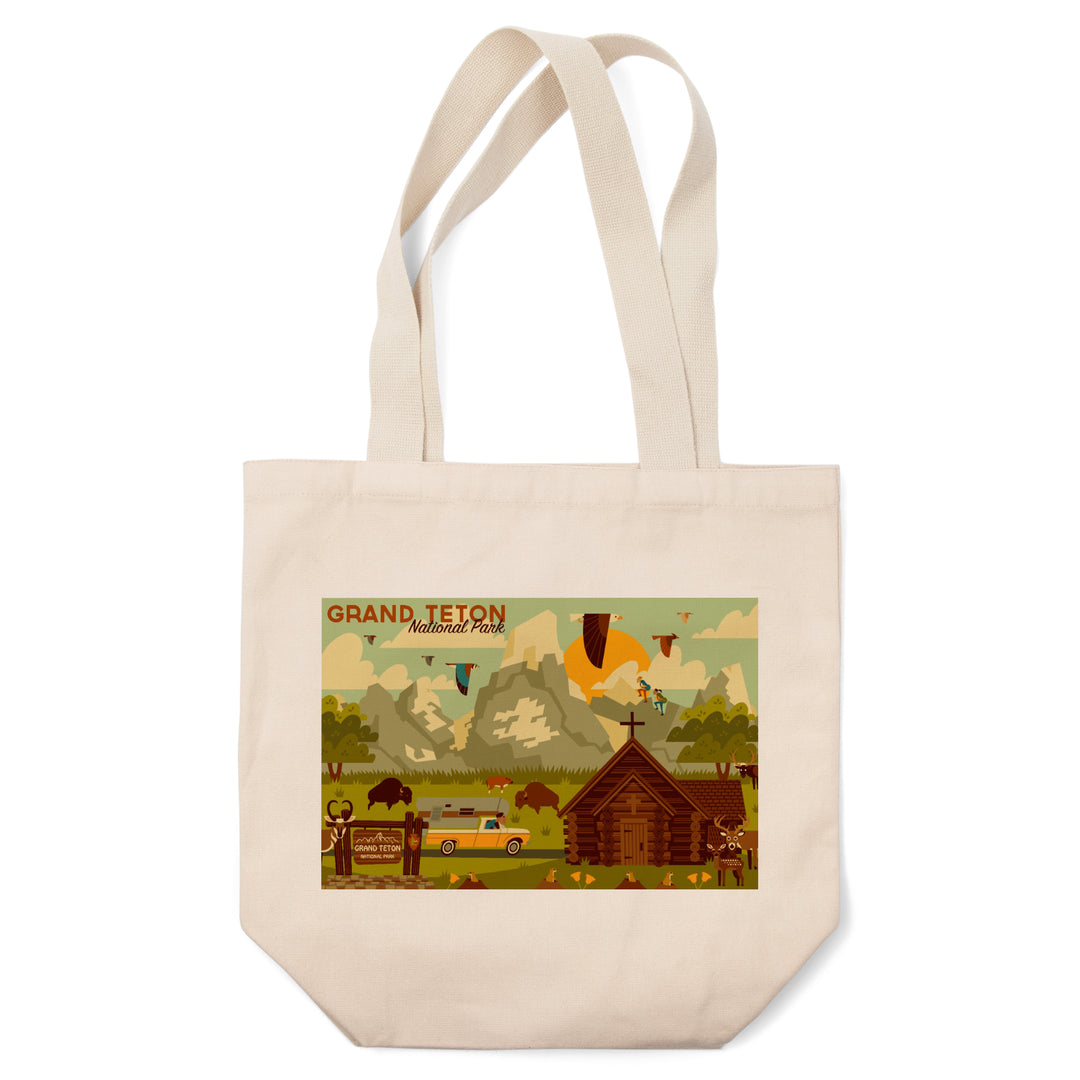 Grand Teton National Park, Wyoming, Geometric Experience Collection, Tote Bag