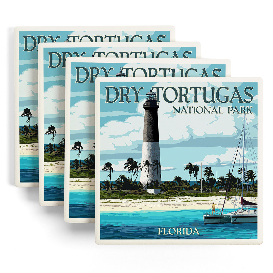 Dry Tortugas National Park, Florida, Lighthouse, Painterly Series, Coasters