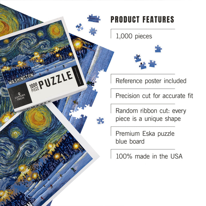 Washington, Starry Night, Ski, Jigsaw Puzzle