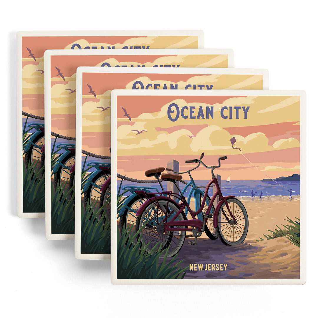 Ocean City, New Jersey, Painterly, The Beach Is Calling, Beach Bikes