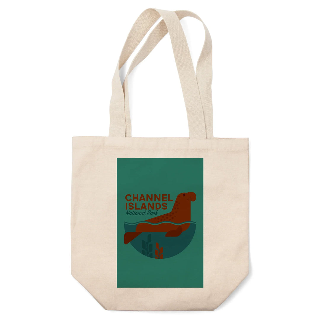 Channel Islands National Park, California, Elephant Seal, Geometric,, Tote Bag