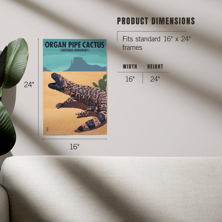 Organ Pipe Cactus National Monument, Arizona, Gila Monster, Lithograph, Art & Giclee Prints