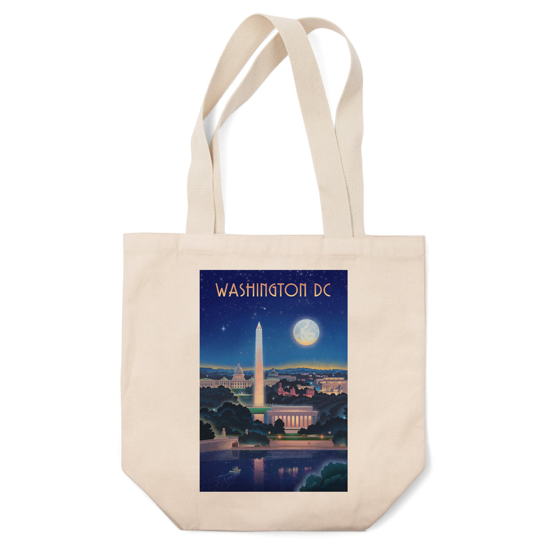 Washington, DC, Lithograph City Series, Night Skyline, Tote Bag